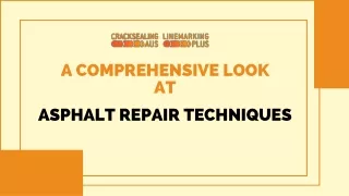 A Comprehensive Look at Asphalt Repair Techniques