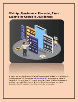web app renaissance pioneering firms leading