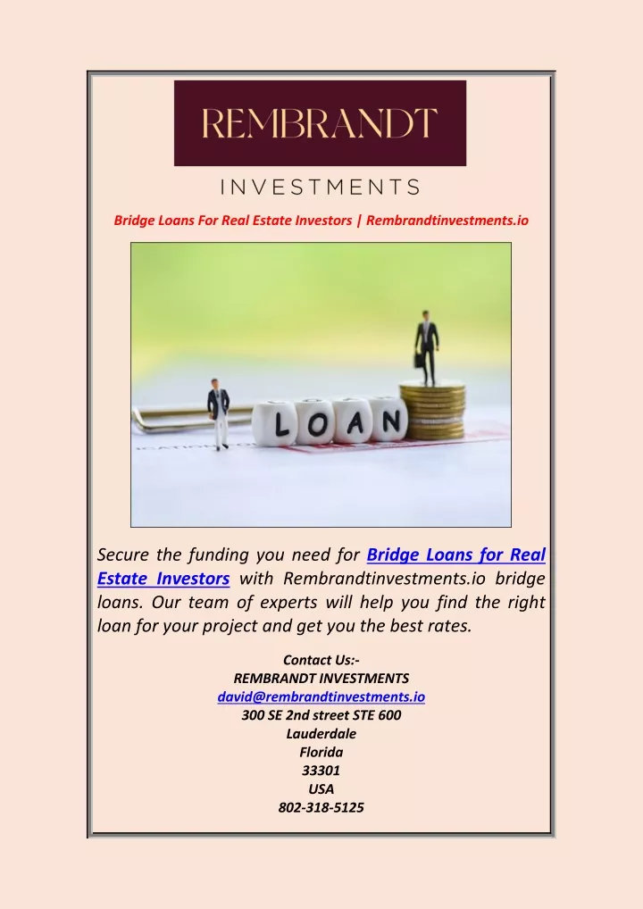 bridge loans for real estate investors