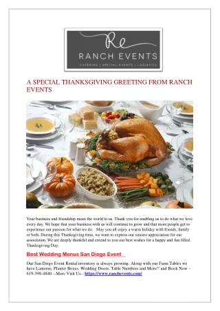 a special thanksgiving greeting from ranch events