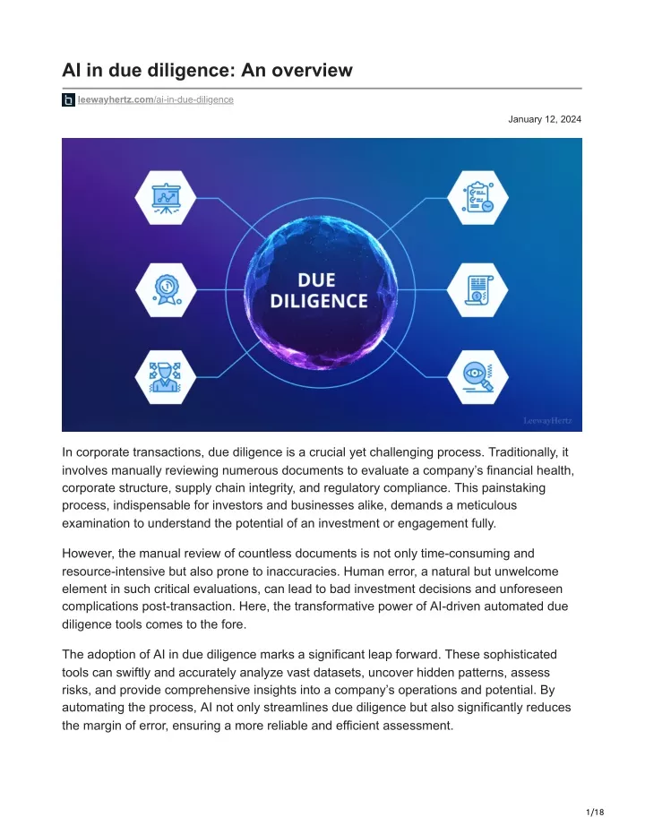 ai in due diligence an overview