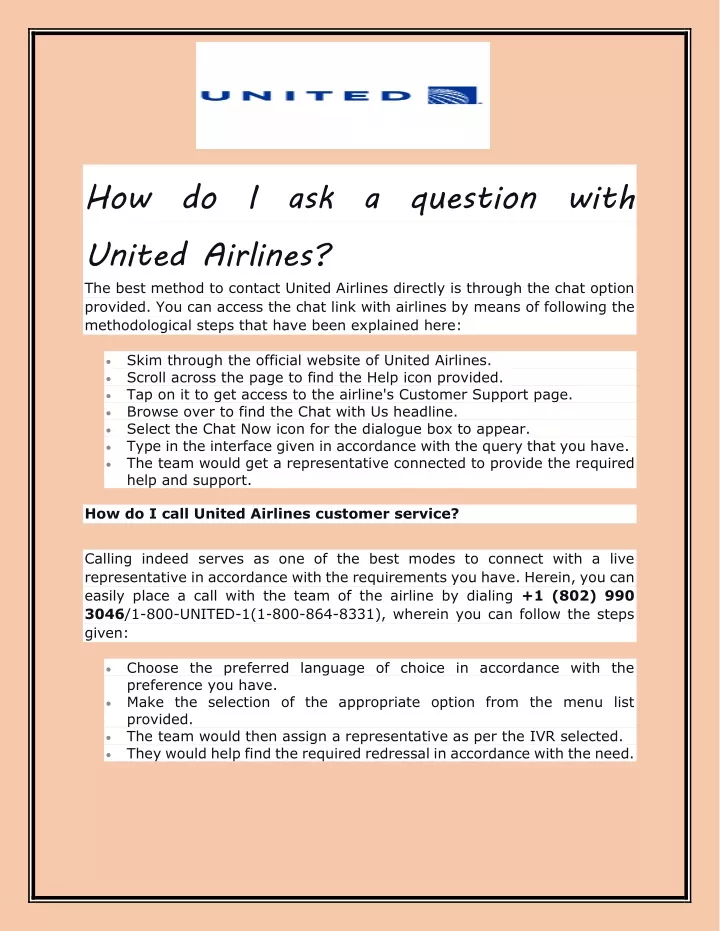 how do i ask a question with united airlines