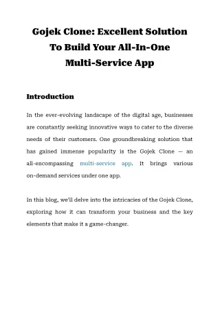 gojek clone excellent solution