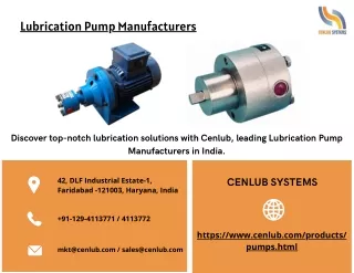 Leading Lubrication Pump Manufacturers for Industrial Efficiency