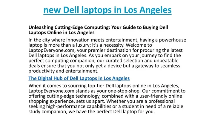 new dell laptops in los angeles