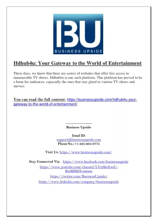 Hdhub4u Your Gateway to the World of Entertainment