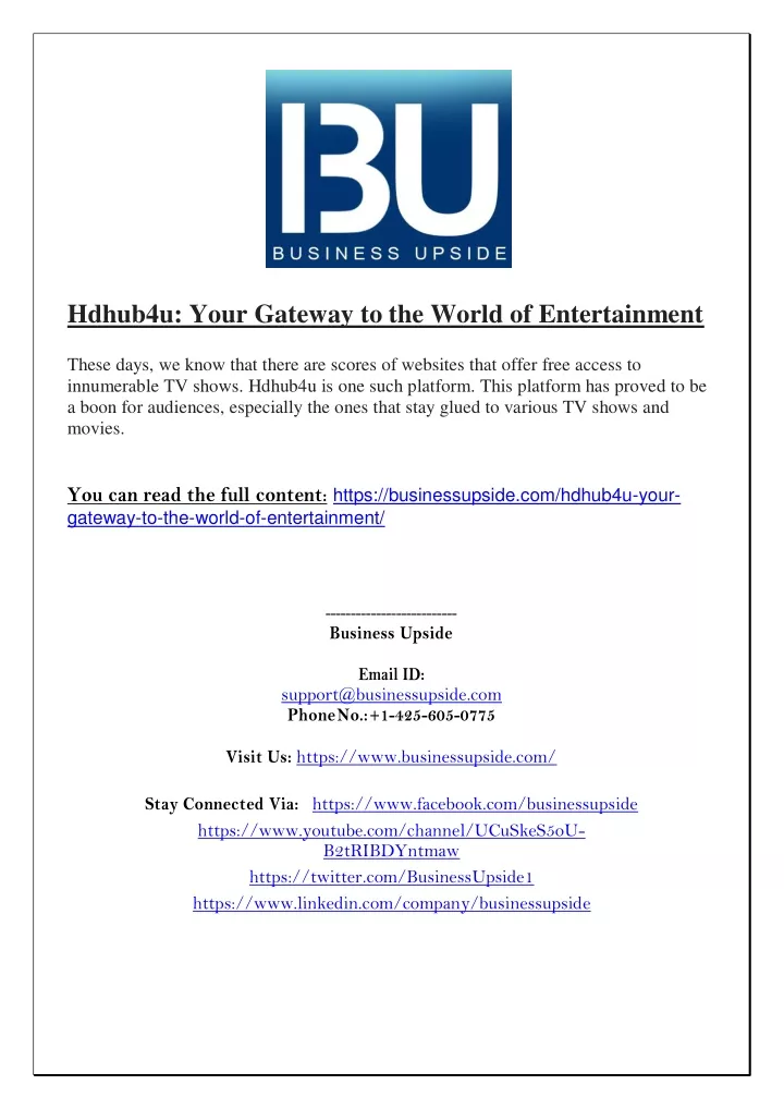hdhub4u your gateway to the world of entertainment