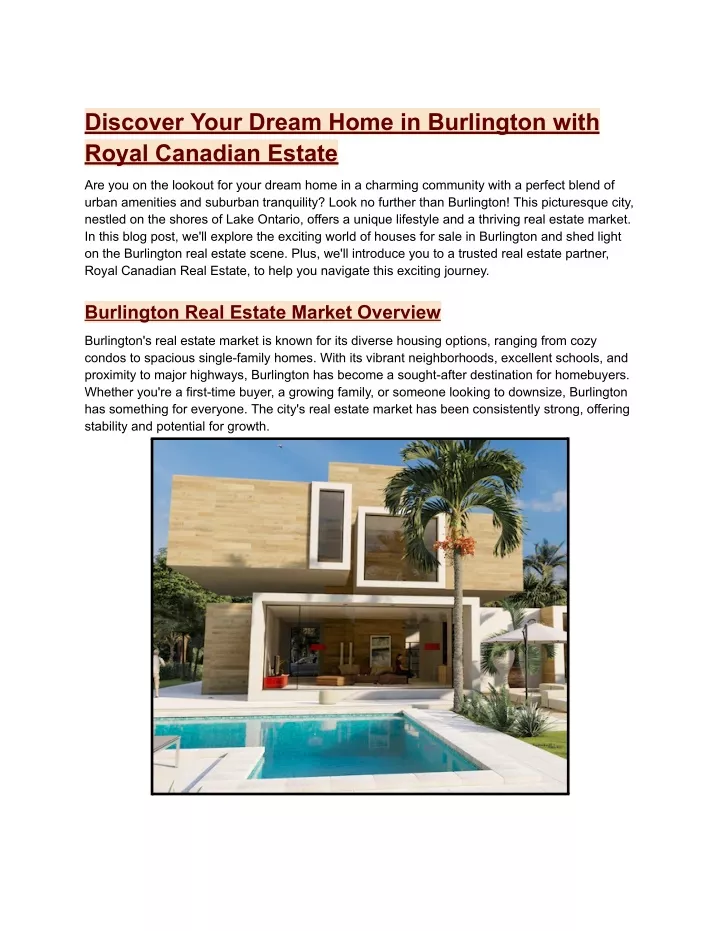 discover your dream home in burlington with royal