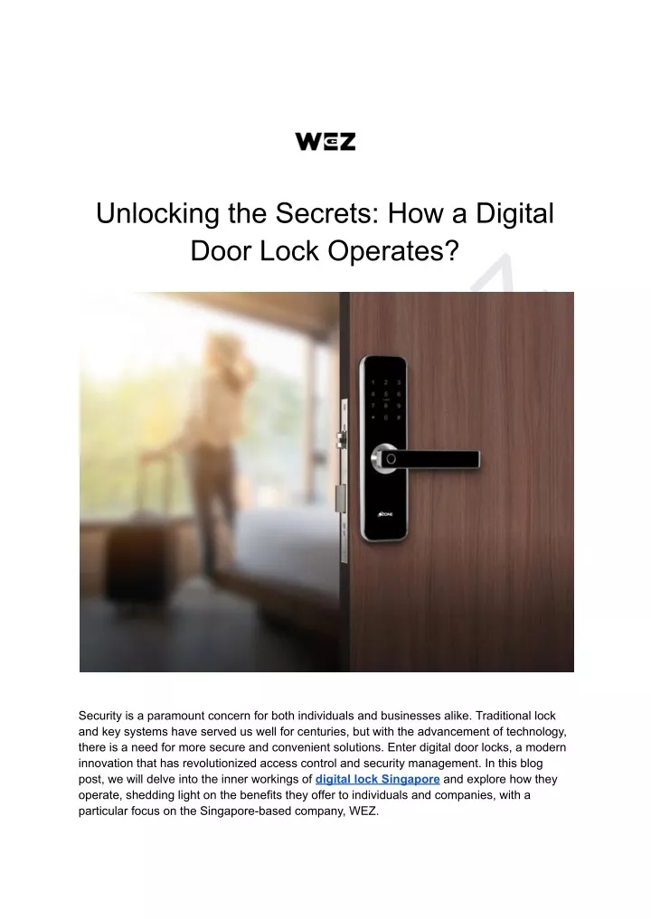 unlocking the secrets how a digital door lock