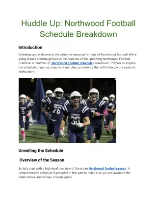 Huddle Up_ Northwood Football Schedule Breakdown