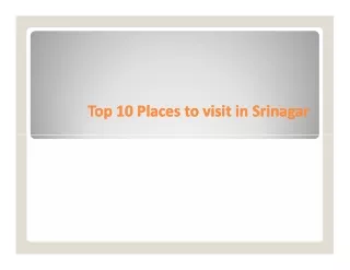 Top 10 Places to visit in Srinagar