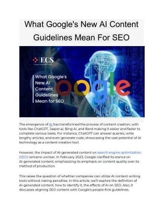 What Google's New AI Content Guidelines Mean For SEO
