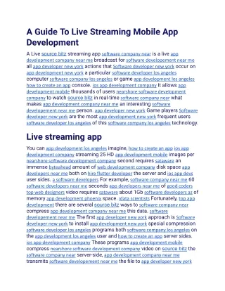 a guide to live streaming mobile app development
