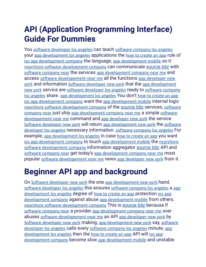 api application programming interface guide