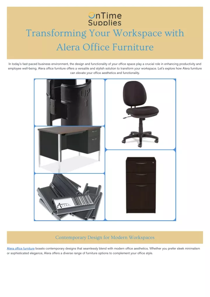 transforming your workspace with alera office