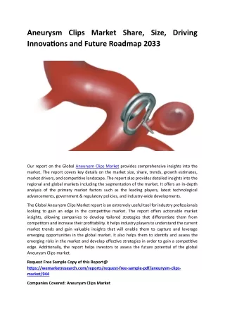 aneurysm clips market share size driving