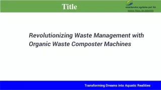 Organic Waste Composter Machine