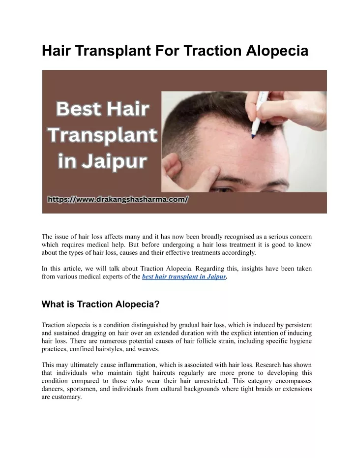 hair transplant for traction alopecia