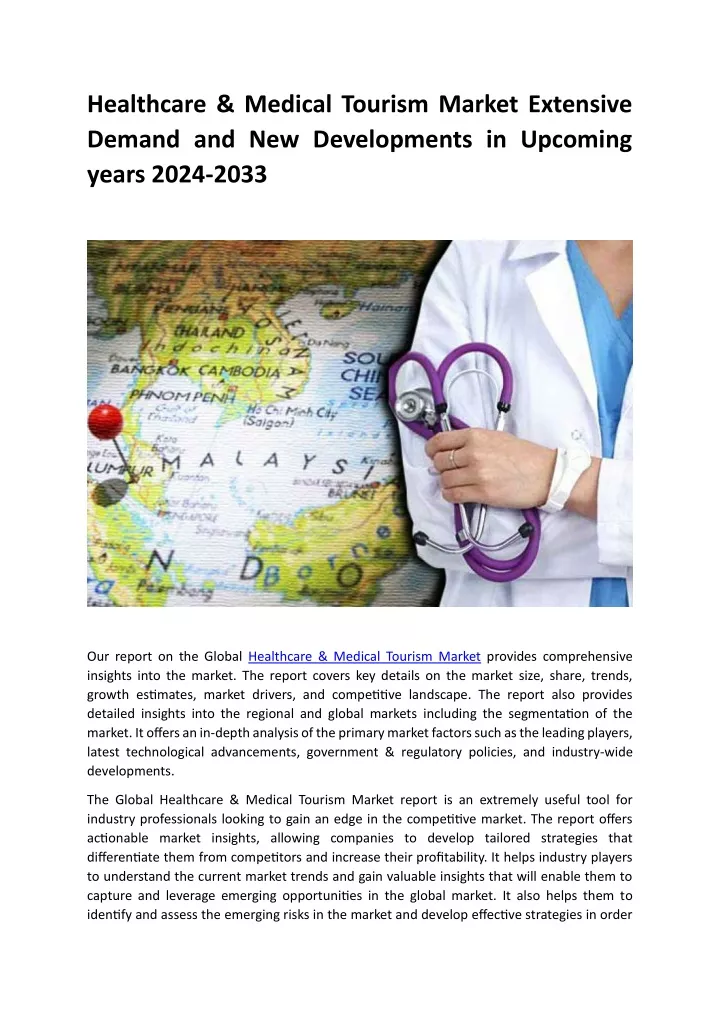 healthcare medical tourism market extensive