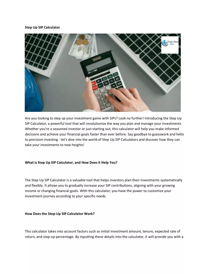 step up sip calculator