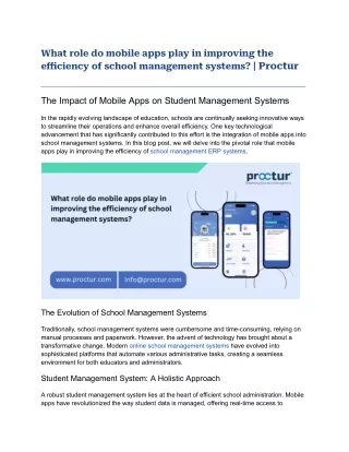 What role do mobile apps play in improving the efficiency of school management systems_Proctur