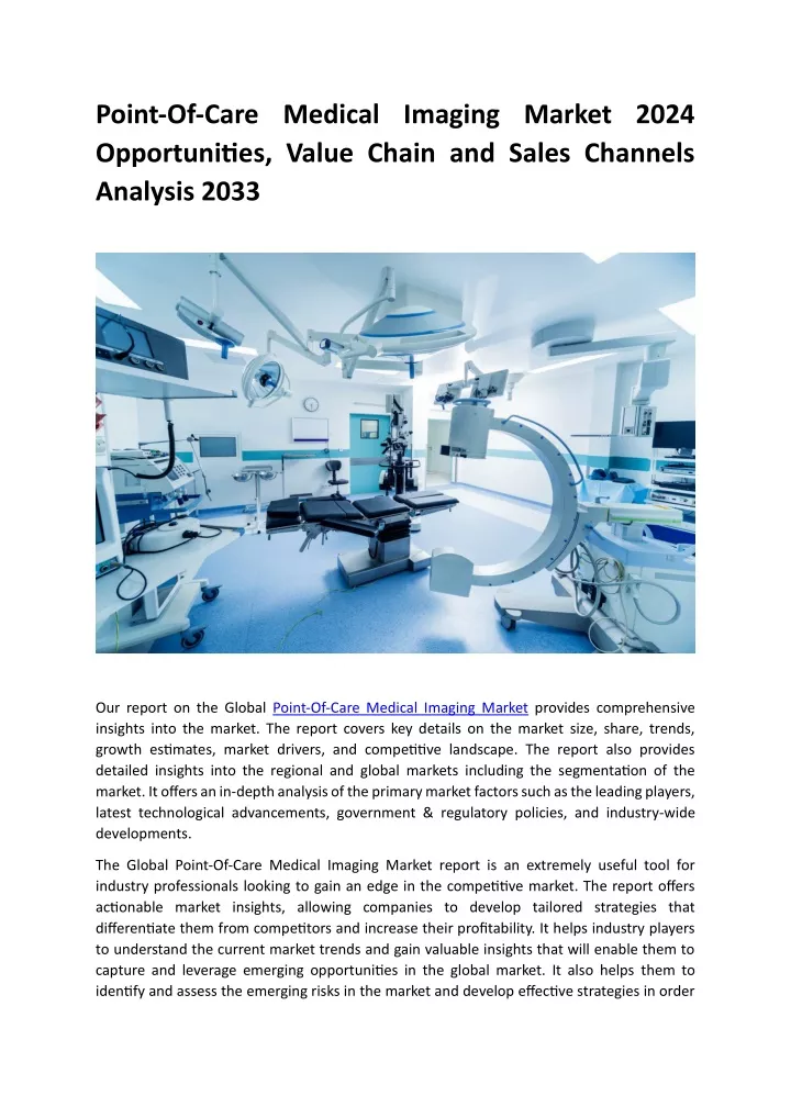 point of care medical imaging market 2024