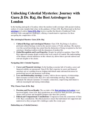 Best astrologer in london - Guru Ji Dr. Raj