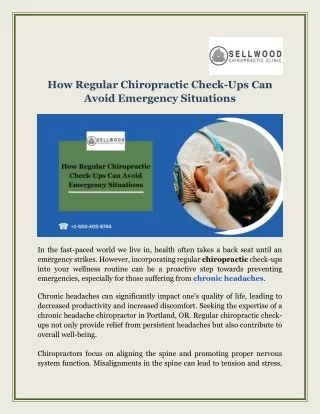 How Regular Chiropractic Check-Ups Can Avoid Emergency Situations