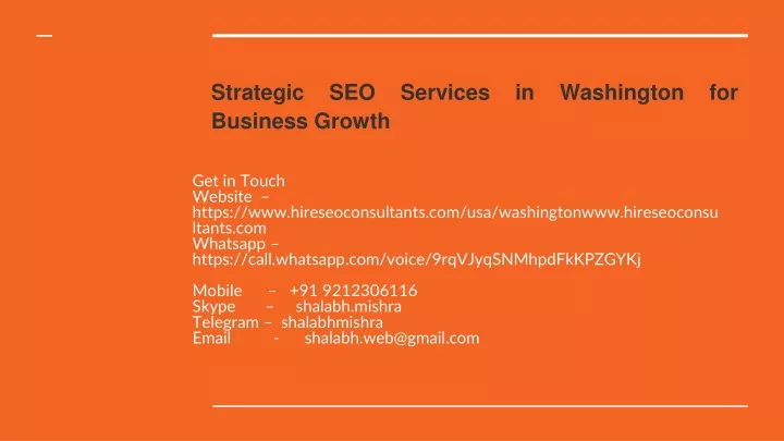 strategic seo services in washington for business growth