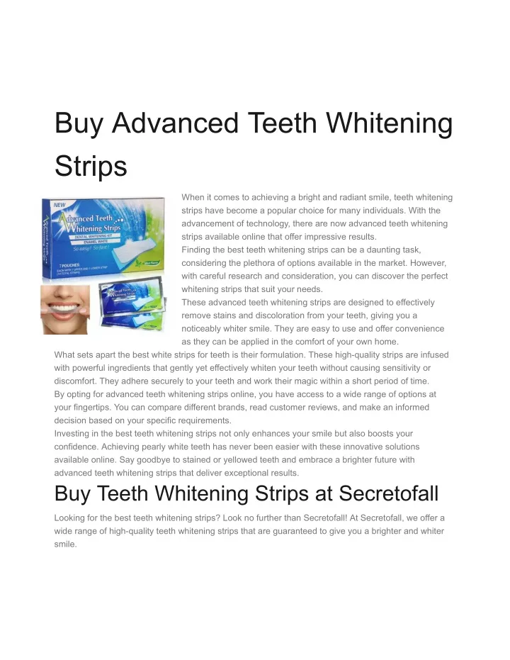 buy advanced teeth whitening strips