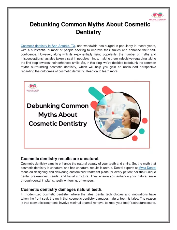 debunking common myths about cosmetic dentistry