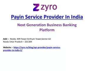 Payin Service Provider In India