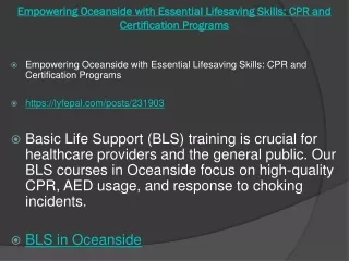 Empowering Oceanside with Essential Lifesaving Skills CPR and Certification Programs