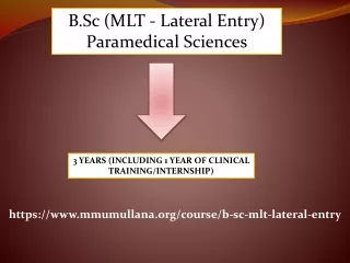 Paramedical Sciences - B.Sc (MLT - Lateral Entry)