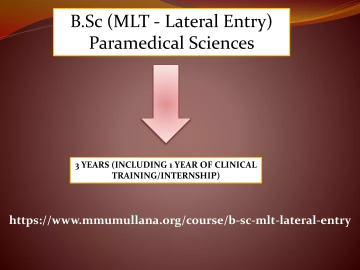 b sc mlt lateral entry paramedical sciences