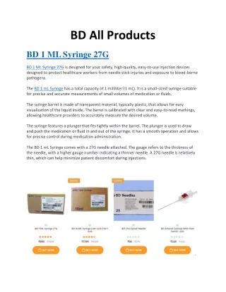 Choosing the BD All Products for Your Needs