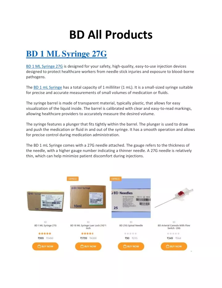 bd all products