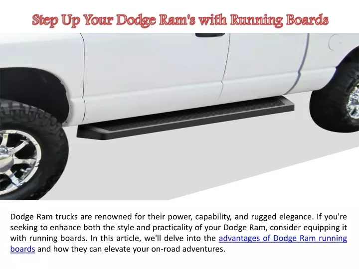 step up your dodge ram s with running boards