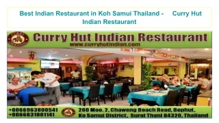 Indian Restaurant in Koh Samui - Curry Hut Indian Restaurant