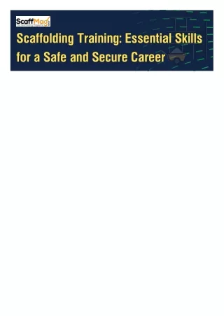 Scaffolding Training: Essential Skills for a Safe and Secure Career