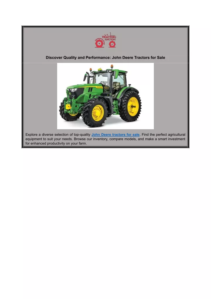 discover quality and performance john deere