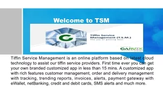 Tiffin Service Management(TSM)