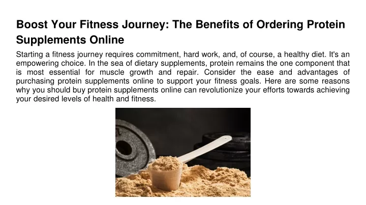 boost your fitness journey the benefits of ordering protein supplements online