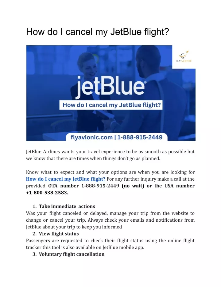 how do i cancel my jetblue flight