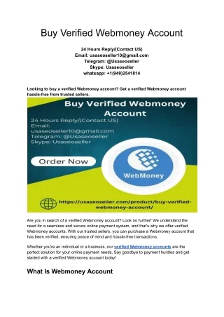 Buy Verified Webmoney Account