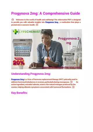 Progynova 2mg: A Comprehensive Guide to Hormone Replacement Therapy"