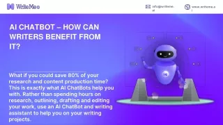 AI CHATBOT – HOW CAN WRITERS BENEFIT FROM IT_