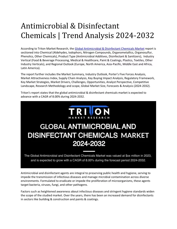 antimicrobial disinfectant chemicals trend