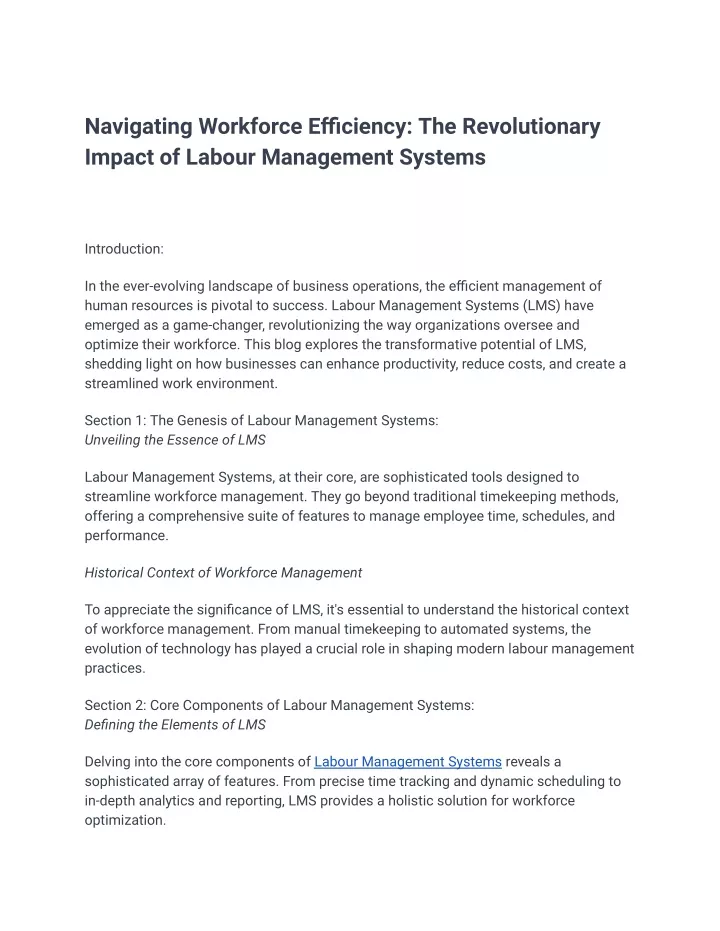 navigating workforce efficiency the revolutionary