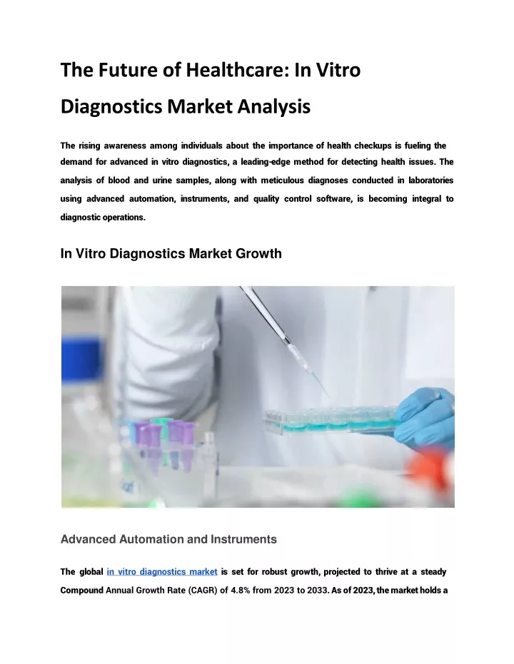 the future of healthcare in vitro diagnostics market analysis